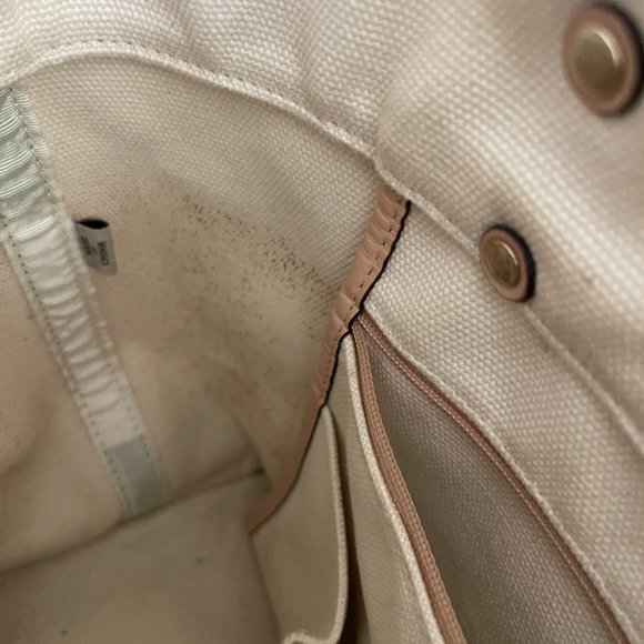 Kate Spade Tote with Straw Bottom, Navy, Green, White - HARD TO FIND - Picture 7 of 7